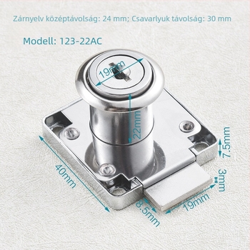 Little Doctor Fiók- és Bútorzár, Gardrób/Szekrény zár, Irodai asztal zár, Modell 138-22AC, vas kulccsal
