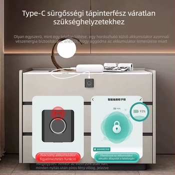 Biometrikus fiók- és szekrényzár ujjlenyomat és jelszóval, Type-C interfész, K-16 modell