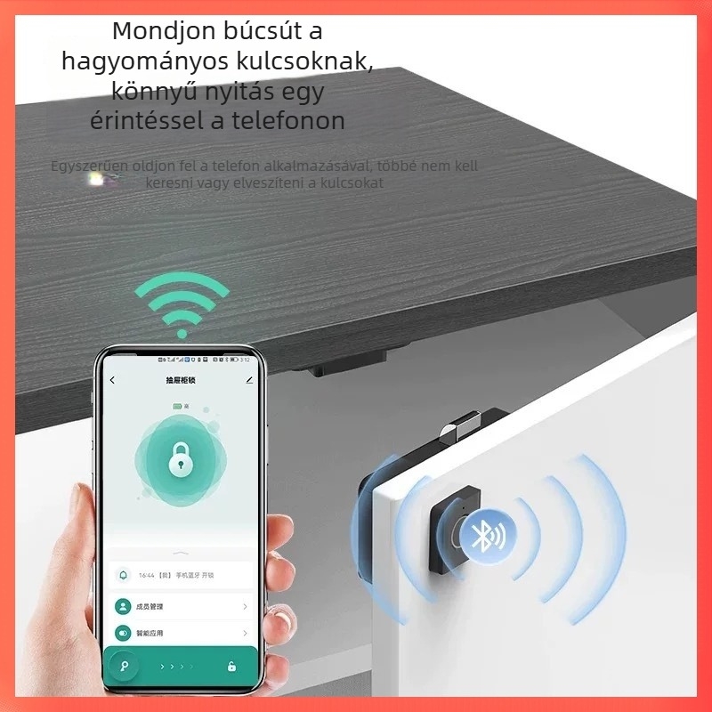 Biometrikus fiók- és szekrényzár ujjlenyomat és jelszóval, Type-C interfész, K-16 modell