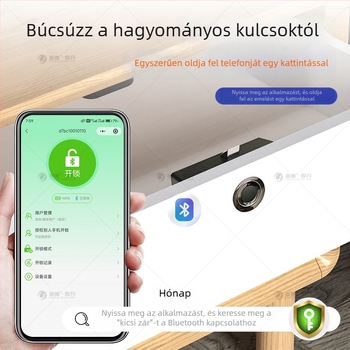 Sincerity ABS Intelligens Elektronikus Bútorzár Fiókokhoz — Modell JCDS-BMZWLYS-REV.2.0, 18 ujjlenyomat kapacitás
