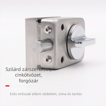 Hengchi rozsdamentes acélból készült egyajtós zár keret nélküli üvegajtóhoz, push-pull mechanizmus, modern minimalist stílus