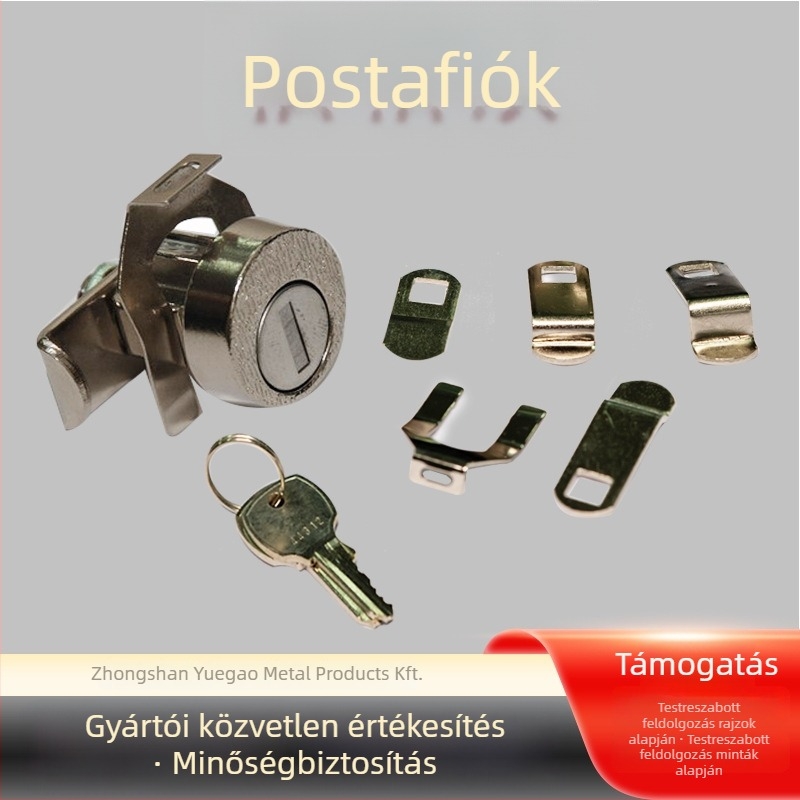 LV2535 Cinkötvözetes zár réz kulcspengével, szekrényhez, postaládához és fiókhoz; testreszabható gyártás; modern egyszerű stílus.
