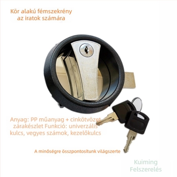 Szekrényajtó zár, műanyag és cinkötvözetű testtel, modell 0763, irodai használatra, modern egyszerű stílus.