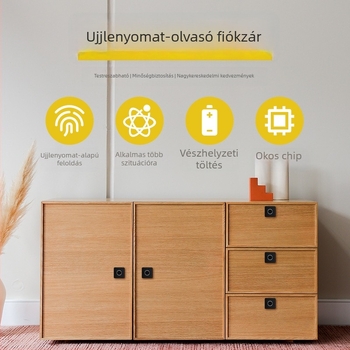 Intelligens Bluetooth ujjlenyomatos fiókzár irodai bútorokhoz – alumíniumötvözet, MWZ005, beágyazott stílus