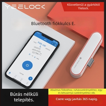 Easy Lock Treasure ZNGS02YSB Bluetooth zár fiókos szekrényhez – alkalmazásalapú vezérlés, ABS+PC, modell ZNGS02YSB, táplálás 7-es akkumulátorral