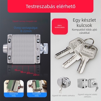 Fúrásmentes üvegajtó zár (Minta 11A, Xibyxin márka, Rozsdamentes acél, Üvegajtókhoz, Modern egyszerű stílus)