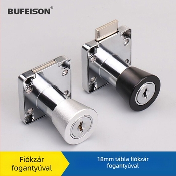 Fiókelzár fogantyúval, cinkötvözetből, íróasztal- és szekrényfiókhoz, BUFEISON, modern minimalist dizájn