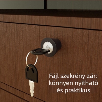 Fiókelzár fogantyúval, cinkötvözetből, íróasztal- és szekrényfiókhoz, BUFEISON, modern minimalist dizájn
