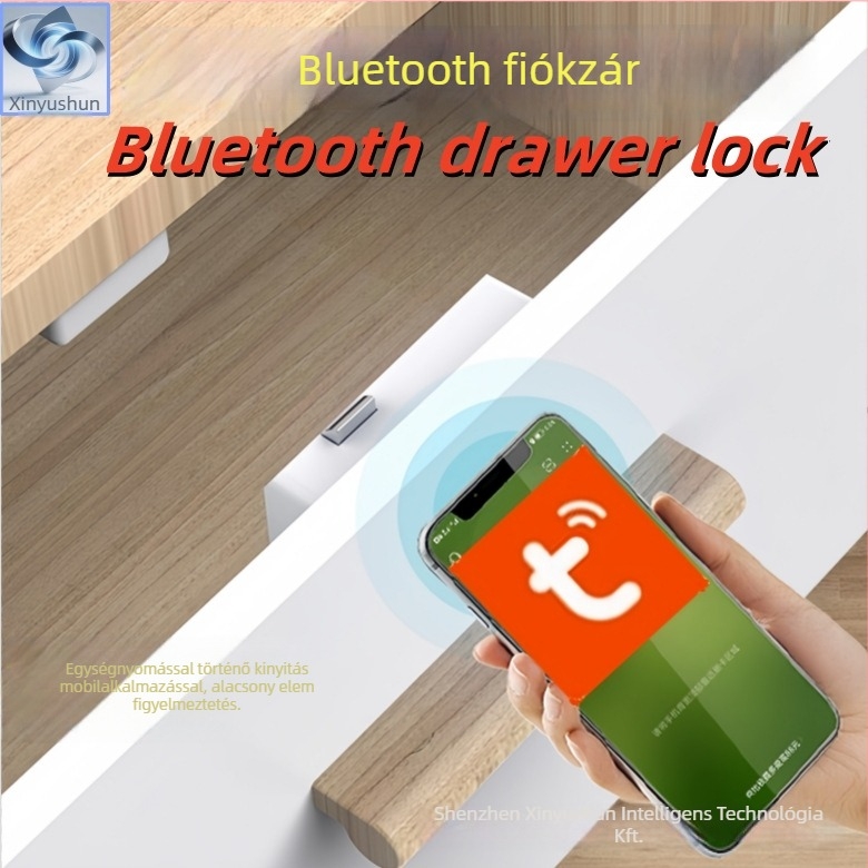 Bluetooth fiókzár szekrényhez — ABS műanyag, Modell: Bluetooth drawer cabinet lock, Márka: xys; Otthonra és irodára, fiókokhoz és szekrényekhez; Modern egyszerű stílus