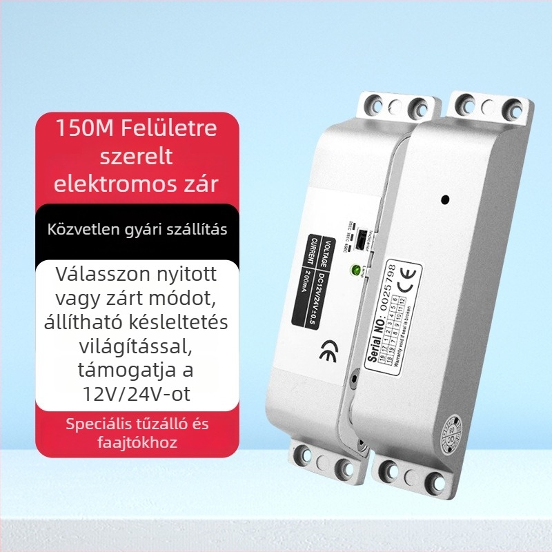 Deyang Enpu felületre szerelt elektromos zár mortise ajtókhoz, üveg/fa/metál ajtókhoz, test korrózus ötvözet test, DC12V/DC24V, 0/3/6 s késleltetés