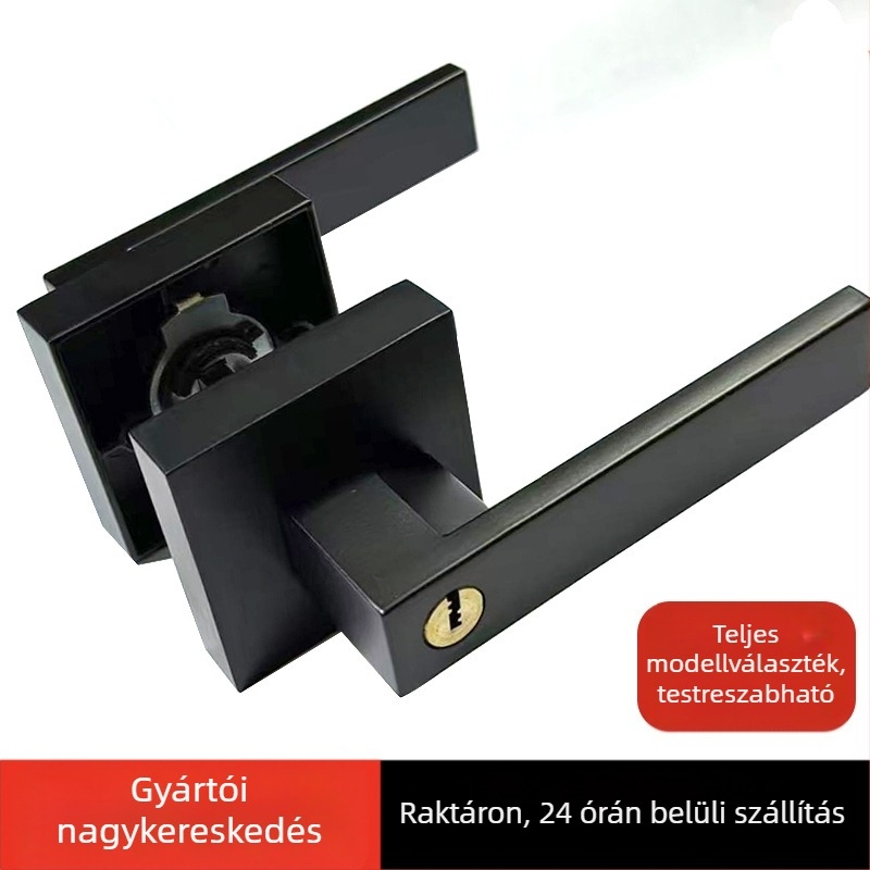 Háromléc zár, négyszögletes fogantyúval, alumínium‑ötvözetből, modell 30-50, modern minimalizmus