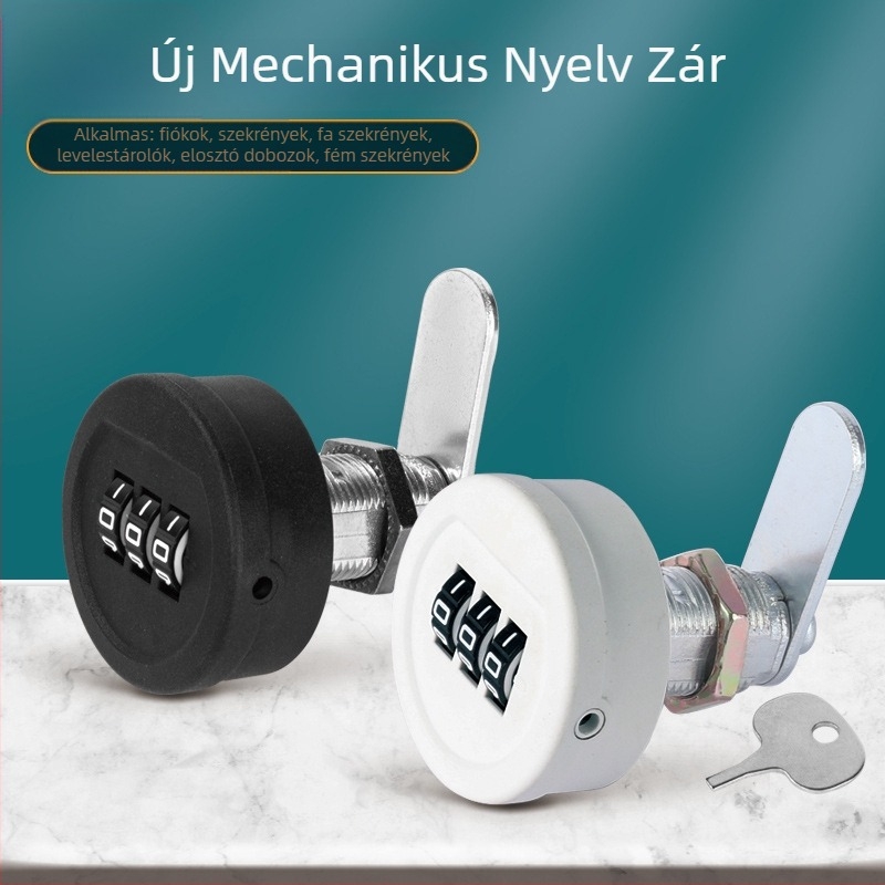Irodai bútorszéf zár | Új 3‑pozíciós forgó nyelv | Ötvözet + műanyag | Strength