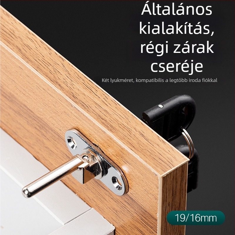 Top Valley fiókzár hárompontos lezárással, cinkötvözetből, modell Triple drawer lock, stílus Light Luxury