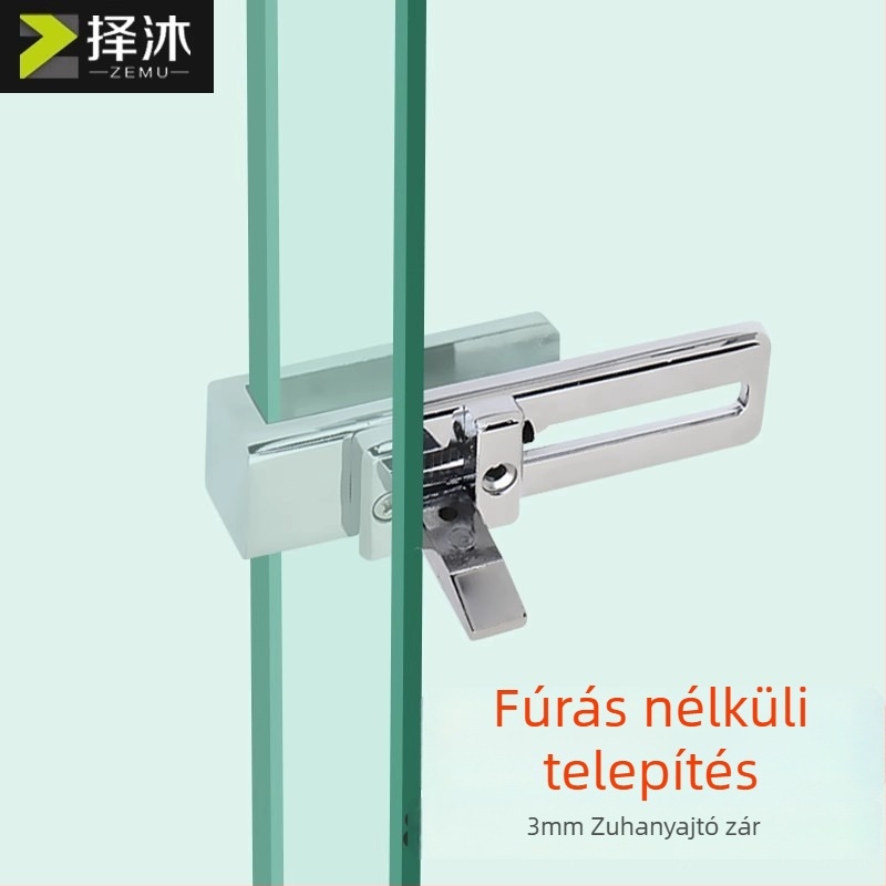 Zemu Move az ajtózár üvegajtókhoz és tolóajtókhoz | cinkötvözet, modern minimalist stílus