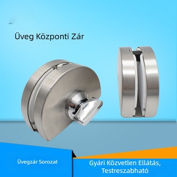 Középső üvegajtó zár, félkör alakú dizájn, fúrás nélküli szerelés, fürdőszobai ajtóra
