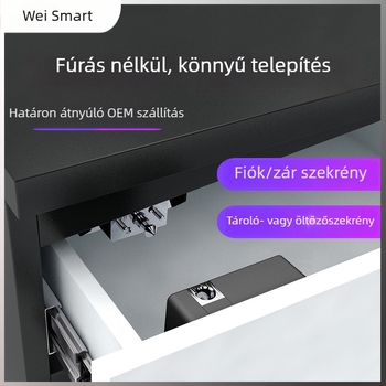 Rejtett szekrényzár kártyaolvasóval, fúrás nélküli telepítés, műanyag ház, univerzális modell, fiókokhoz, szekrényekhez, cipőszekrényhez és iratszekrényekhez