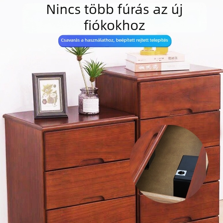 Rejtett szekrényzár kártyaolvasóval, fúrás nélküli telepítés, műanyag ház, univerzális modell, fiókokhoz, szekrényekhez, cipőszekrényhez és iratszekrényekhez
