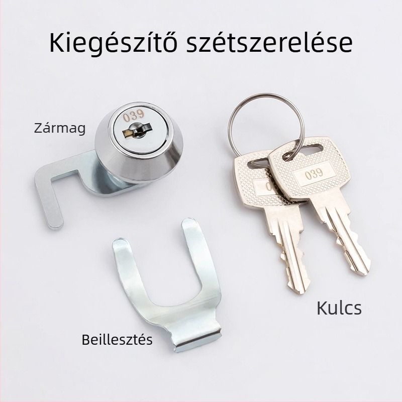 Pénztárfiók zárócilinder, BLJ 66213CP-9, cinkötvözet, háztartási és irodai használatra, modern minimalista stílus.