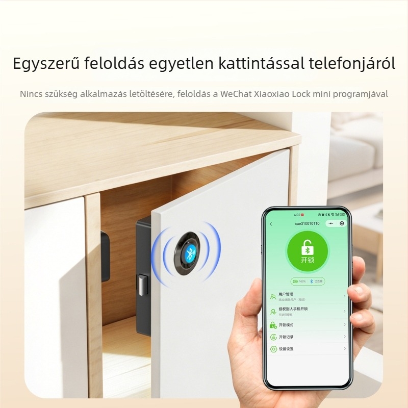 Ujjlenyomat-olvasós fiókzár, fogantyú nélküli, irodai automata zár, anti-lopás iratszekrényhez, csendes működés