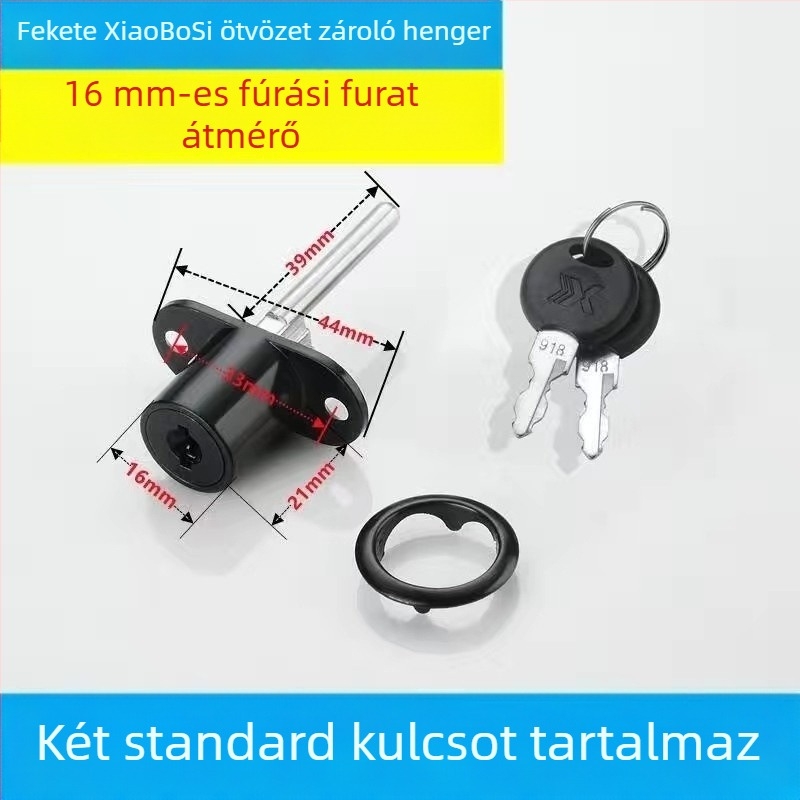 Íróasztalhoz tartozó szekrényzár alumínium ötvözetből, három fiókos kivitel, modell 1, Mingge márka, új kínai stílus
