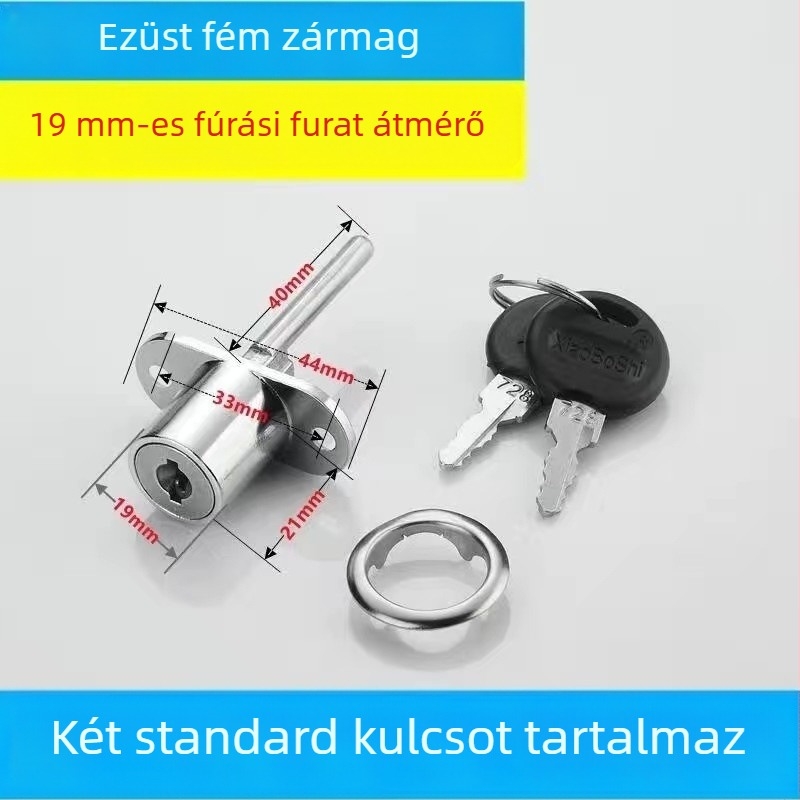 Íróasztalhoz tartozó szekrényzár alumínium ötvözetből, három fiókos kivitel, modell 1, Mingge márka, új kínai stílus