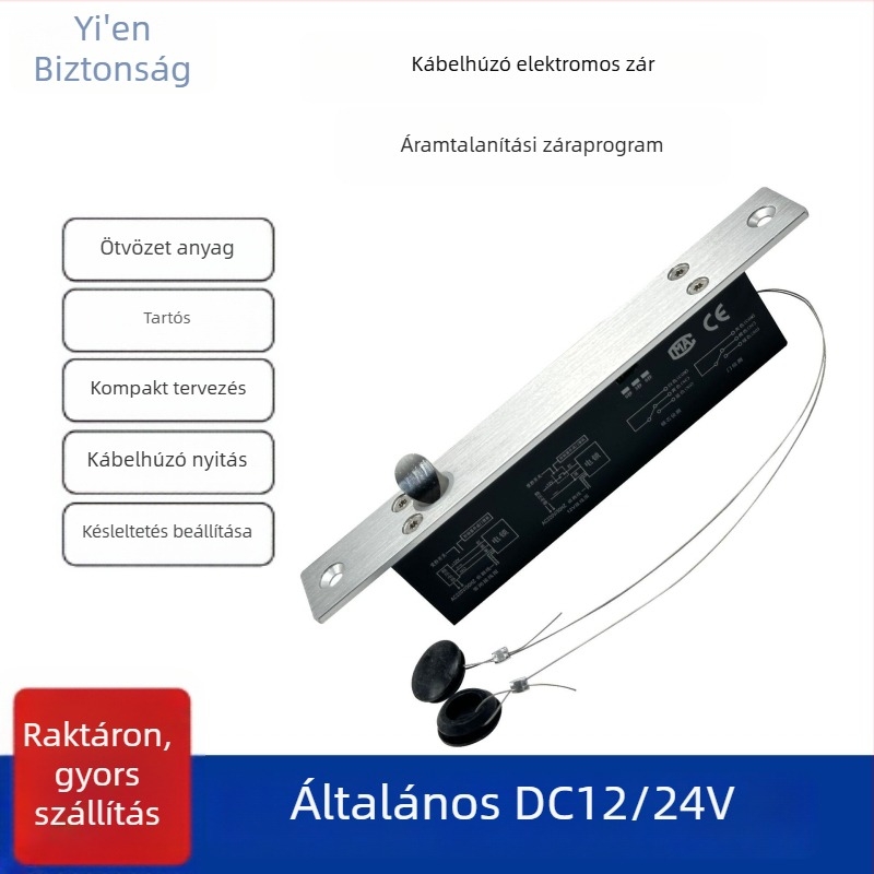 Beágyazott rejtett elektromos zár üveges ajtókhoz — alumíniumötvözet panel, kötél típusú modell, modern minimalista stílus