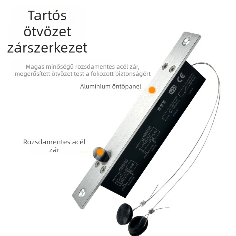 Beágyazott rejtett elektromos zár üveges ajtókhoz — alumíniumötvözet panel, kötél típusú modell, modern minimalista stílus
