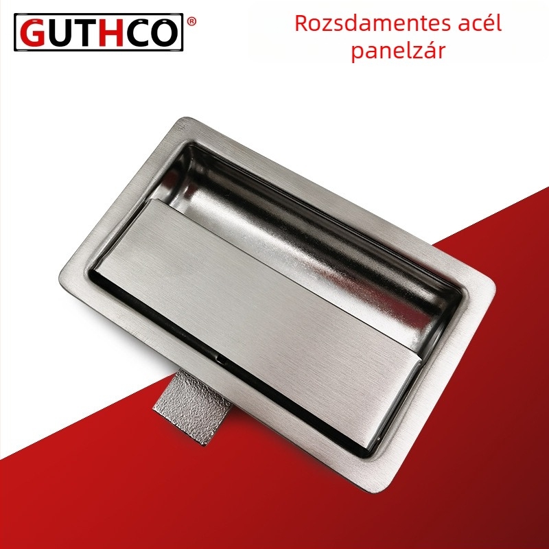 Sowell rozsdamentes acél panel beépített zár, négyszögletes alakú, húzási zár