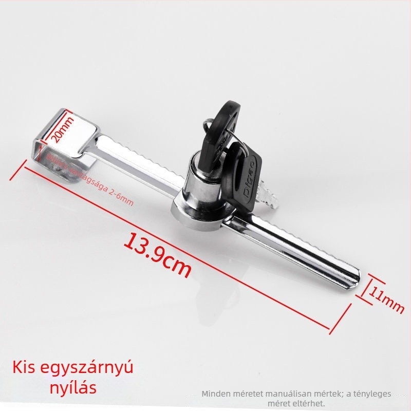 Rozsdamentes acélból készült üveg szekrény- és ajtózár, fúrás nélküli vitrínához zár, csúszó üvegzár