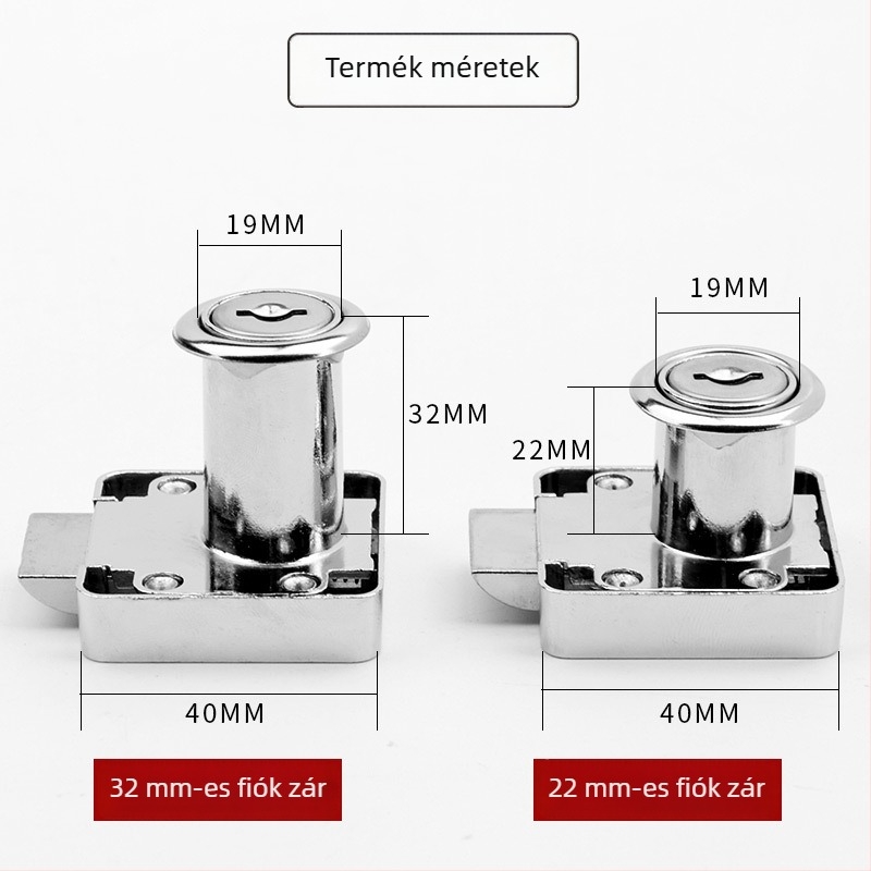 Gut fiókzár – cink ötvözet, modell A138, tömörfa fiókokhoz, modern minimalist stílus