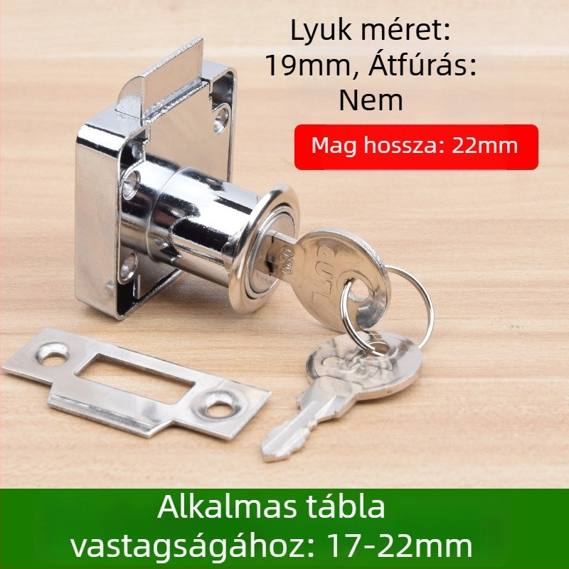 Gut fiókzár – cink ötvözet, modell A138, tömörfa fiókokhoz, modern minimalist stílus