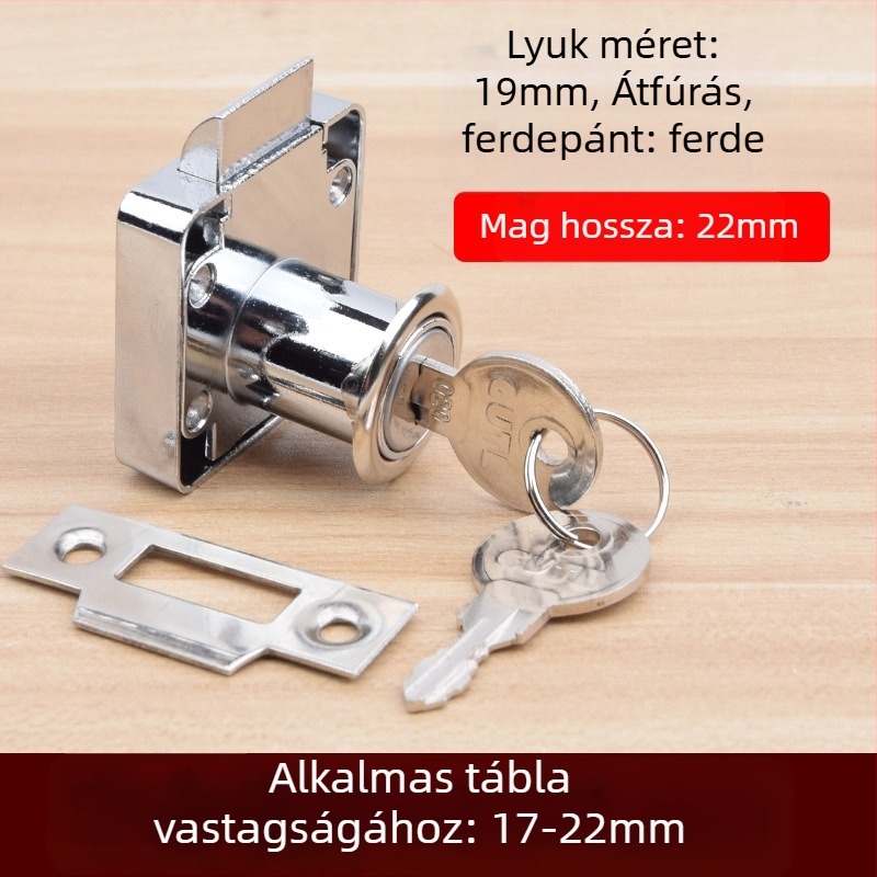 Gut fiókzár – cink ötvözet, modell A138, tömörfa fiókokhoz, modern minimalist stílus