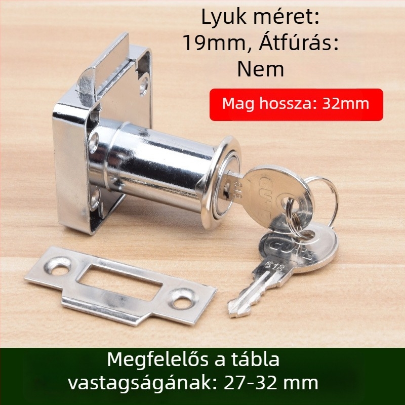 Gut fiókzár – cink ötvözet, modell A138, tömörfa fiókokhoz, modern minimalist stílus