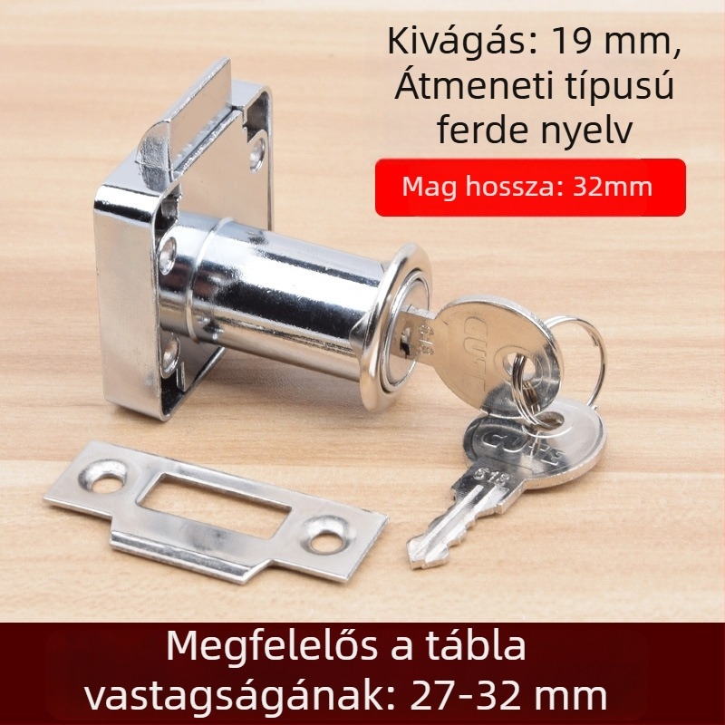 Gut fiókzár – cink ötvözet, modell A138, tömörfa fiókokhoz, modern minimalist stílus