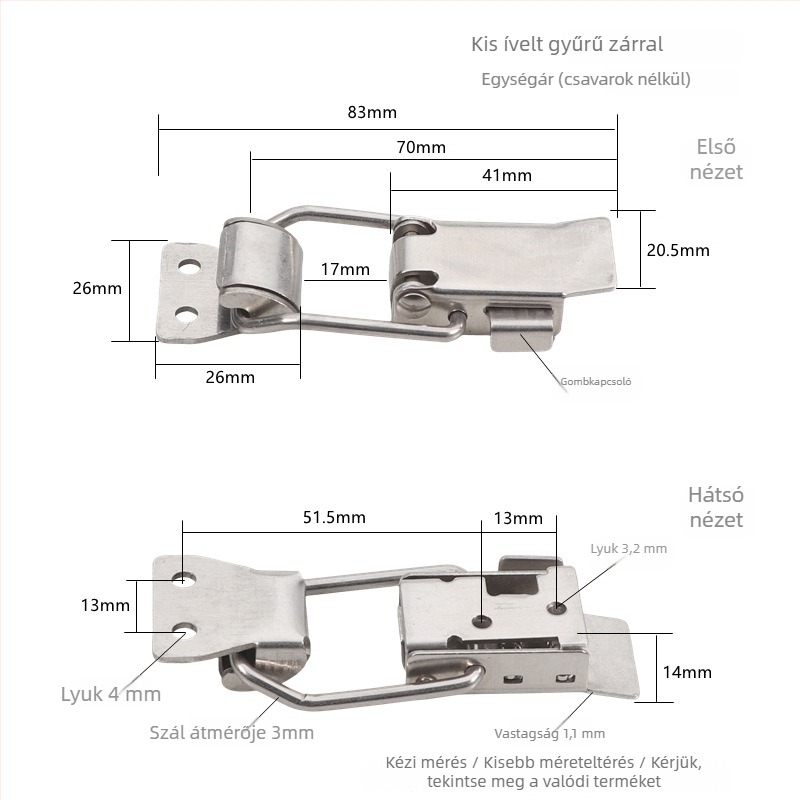 304 rozsdamentes acélból készült lock buckle, modell 86, stílus New chinoiserie