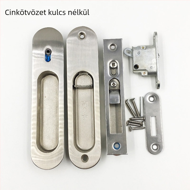 Rejtett kampózár tolóajtókhoz, modell 93, beépített kivitel, üvegajtókhoz