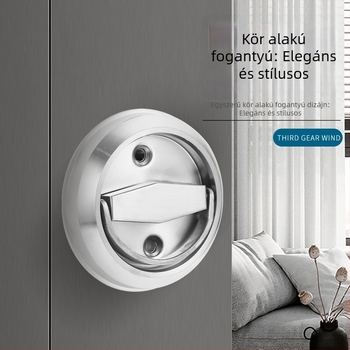 Rejtett ajtózár húzókörrel – 304 rozsdamentes acél, lyukasztás nélkül, egyszer- és kétszéles, irodai-, WC-s és hálószoba ajtókhoz, modern minimalist stílus