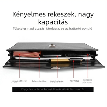 Bőr A4-es konfidentiális irattáska jelszavas záródással, modell A4B01; Anyag: bőr; Logó nyomtatás: Igen; Testreszabás: Igen; Anyagvastagság: 1,5 mm