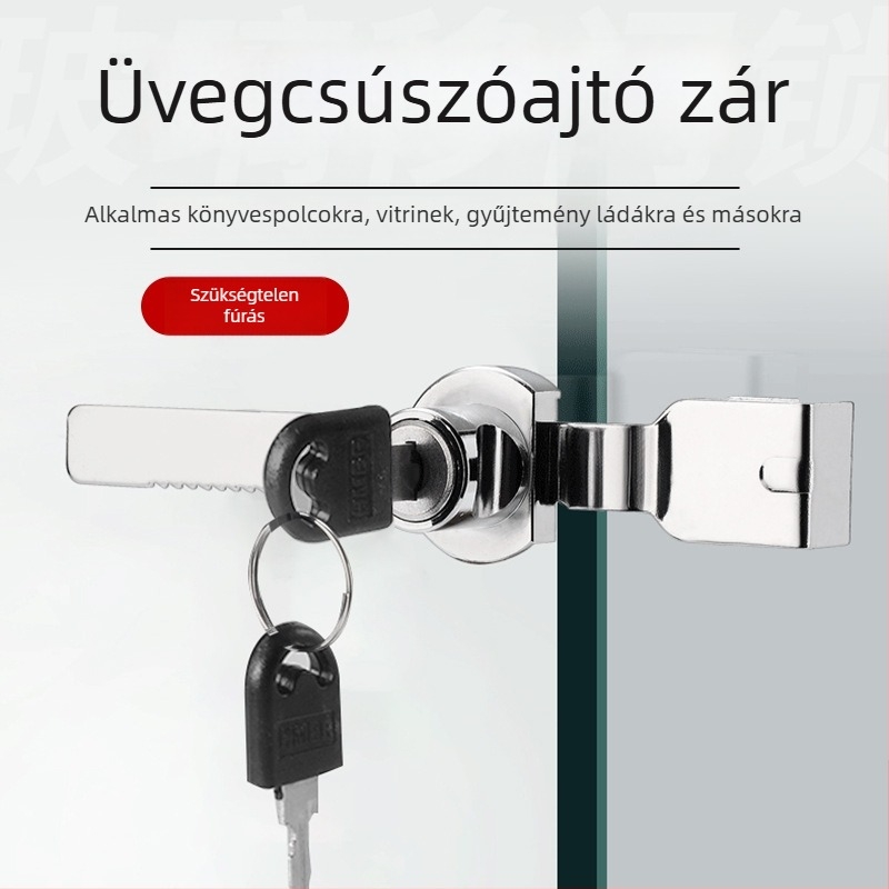 Gu Rui cink-ötvözetből készült zár üveg vitrínához – Modell 318-328, modern egyszerű dizájn