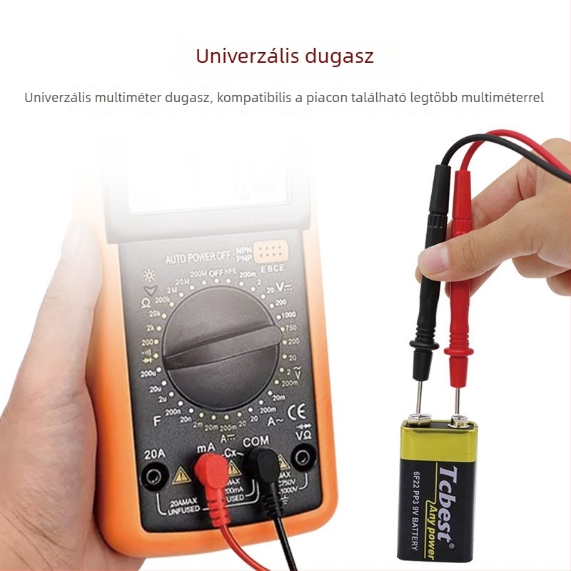 Mérőműszer tesztvezetékek, 10A, 1000V, univerzális kompatibilitás