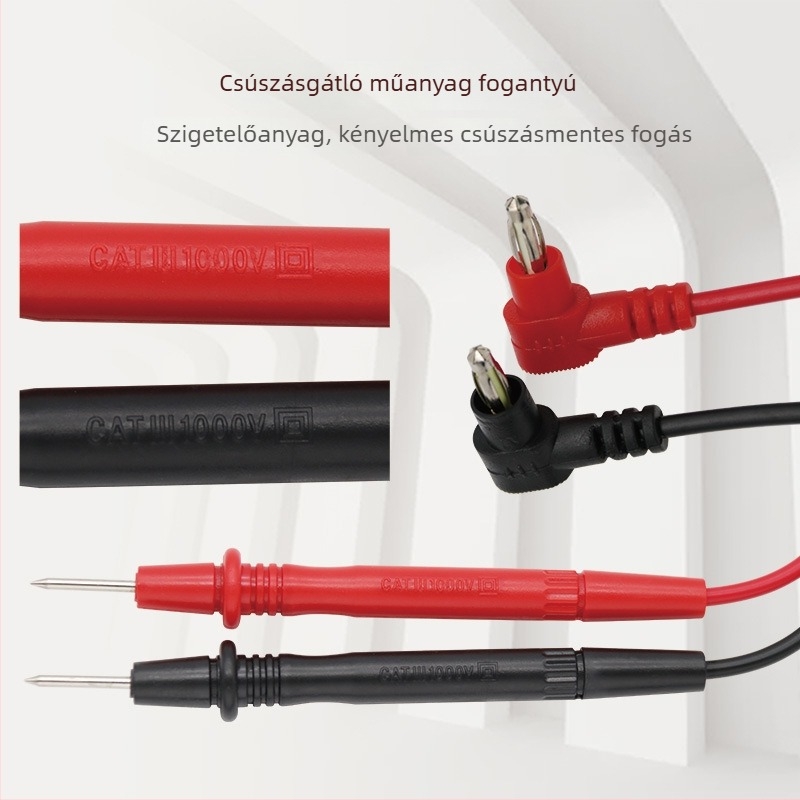 Mérőműszer tesztvezetékek, 10A, 1000V, univerzális kompatibilitás
