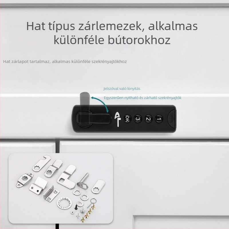 Intelligens fiókzár digitális jelszóval, szekrényekhez és bútorokhoz