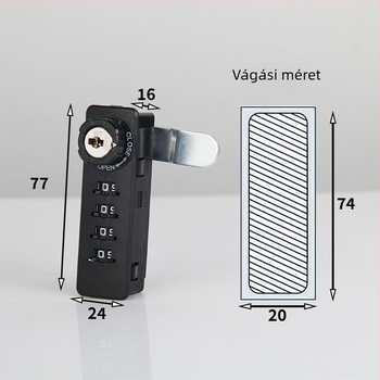 Irodába szánt mechanikus jelszavas szekrény – háromzáras fiókos szekrény, modell 9520, WT, műanyag, modern minimalista stílus
