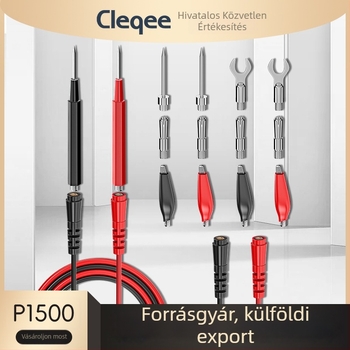 Cleqee P1500 többször funkciós tesztvezeték banáncsatlakozóval elektronikus mérésekhez (PVC szigetelésű vezeték)