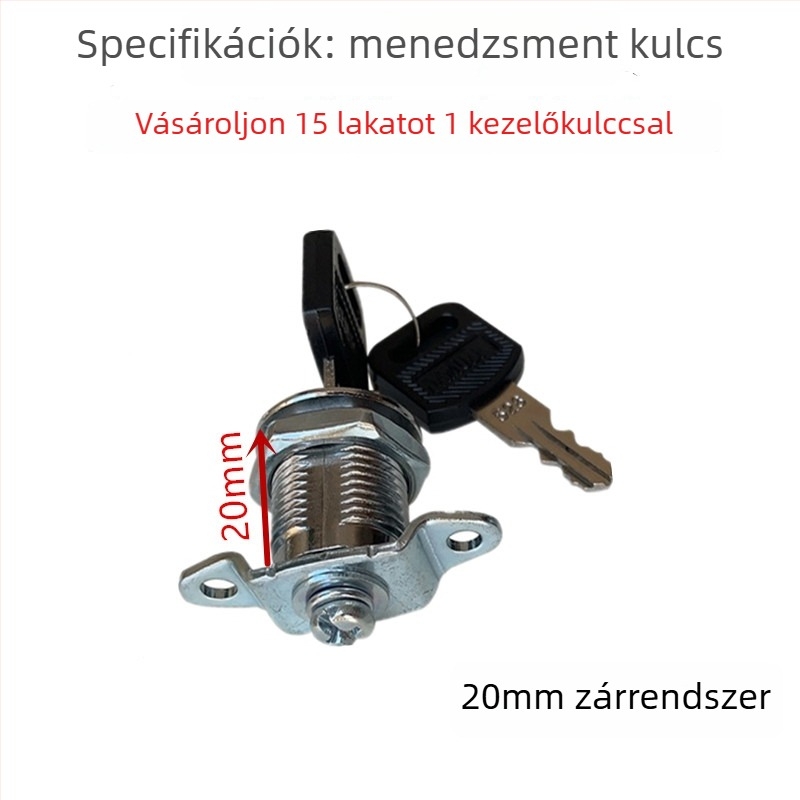 Fém irattároló szekrény zár, univerzális zár, kezelőkulcsos zár, modell L206