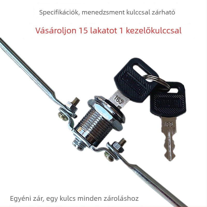Fém irattároló szekrény zár, univerzális zár, kezelőkulcsos zár, modell L206