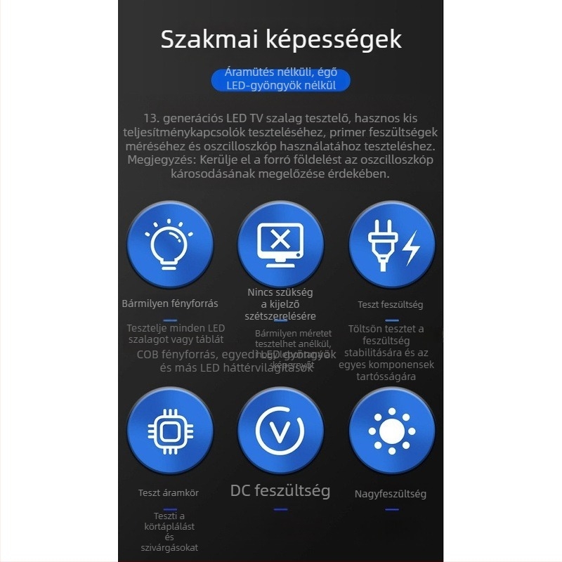 LCD TV LED háttérvilágítás szalagteszter; LED teszter; kijelző szétszerelése nélküli háttérvilágítás javítóeszköze