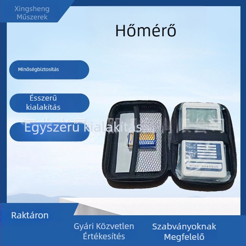 Könnyen hordozható építőipari elektronikus hőmérő – cementhez és betonhoz, JDC-2