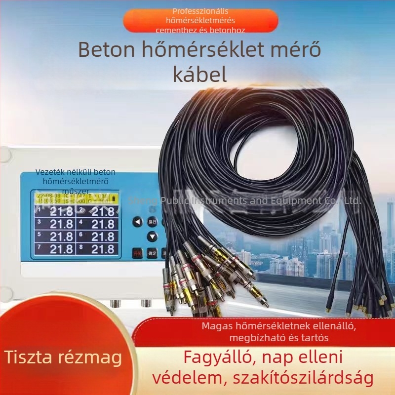 Könnyen hordozható építőipari elektronikus hőmérő – cementhez és betonhoz, JDC-2