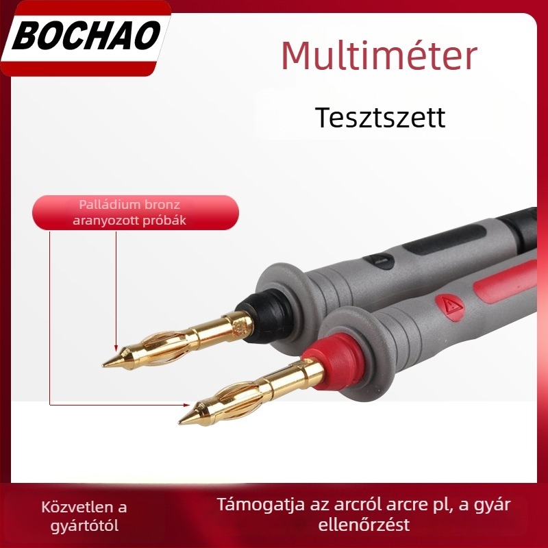 Multiméter tesztvezeték-készlet cserélhető hegyekkel, digitális mérőhöz, ABS-izoláció, Modell BC0006011900, kompatibil tesztberendezésekkel